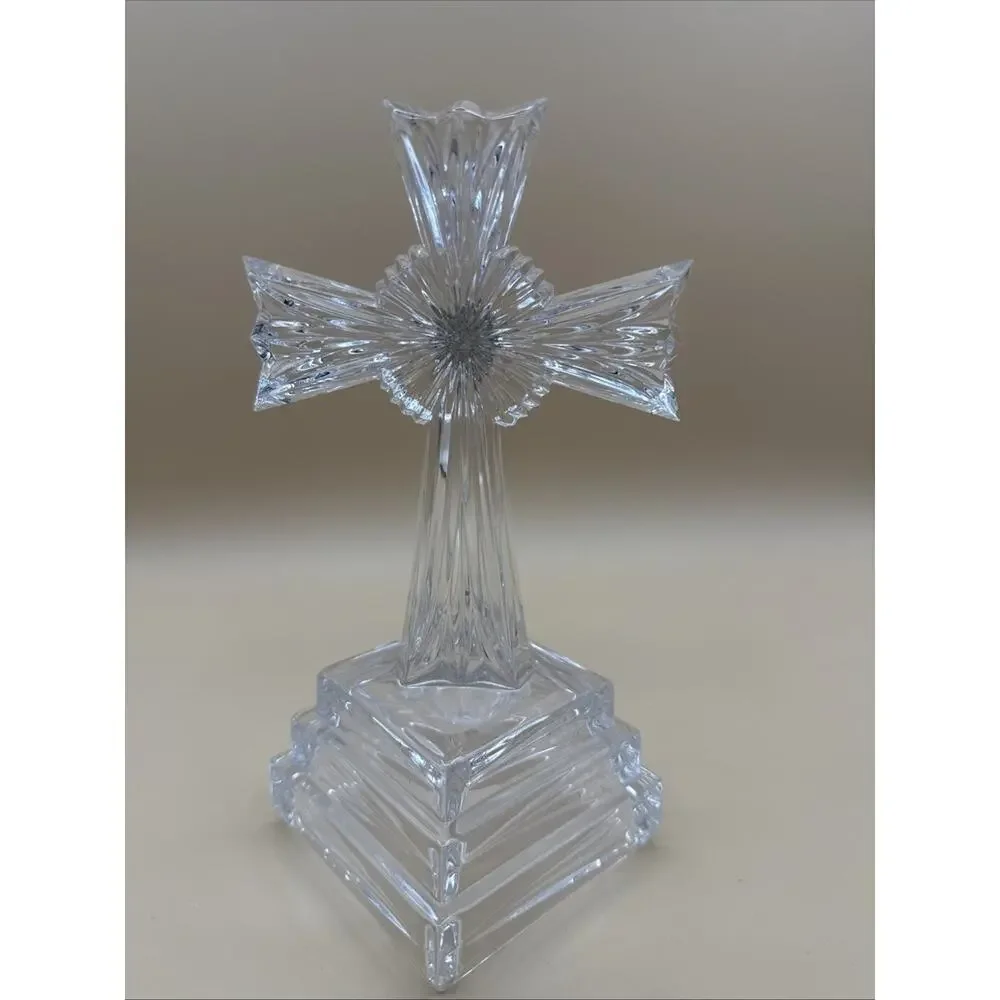 Lenox Jeweled Crystal Cross Figurine Red Stone Inspirational Collection Decor